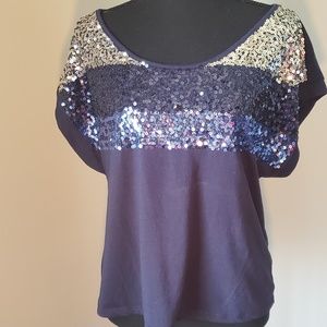 Navy top with sequins